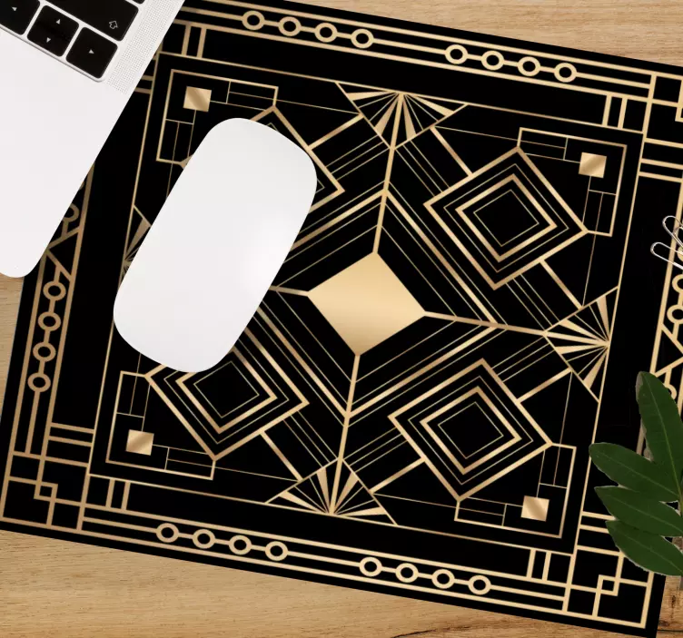 μαύρο και χρυσό αρ ντεκό πρωτότυπο mouse pad - TenStickers