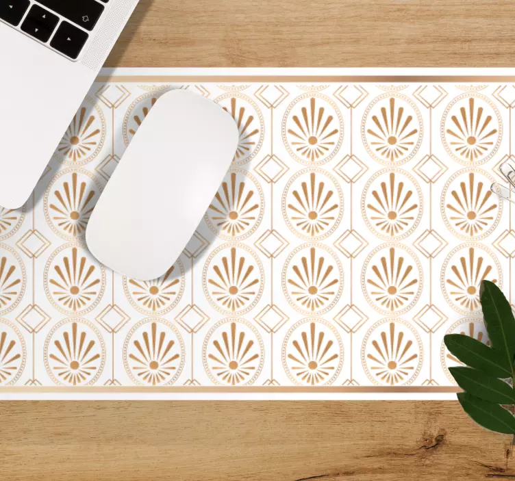 μοντέρνας τέχνης λευκό και χρυσό deco mouse pad - TenStickers