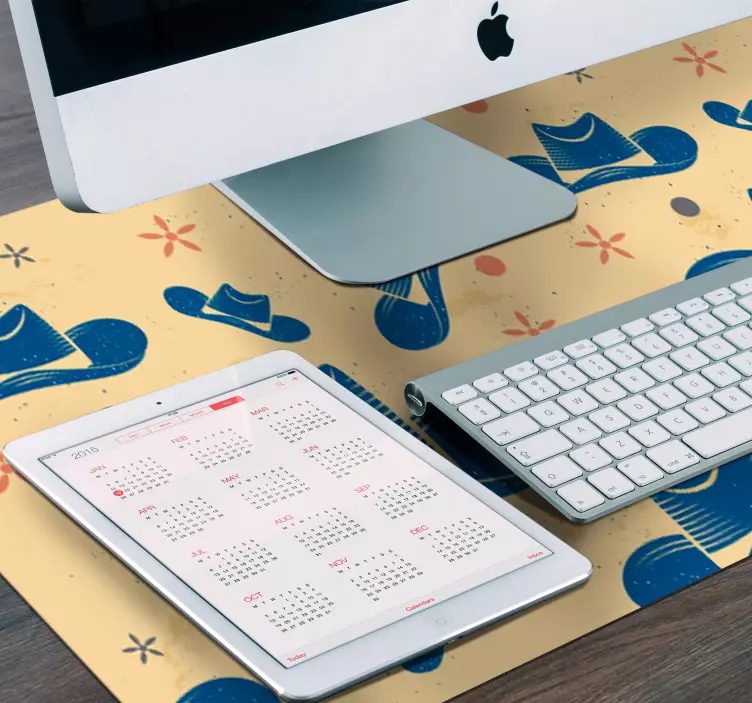 χαλάκι ποντικιού με μοτίβα μοτίβο καουμπόι καπέλο - TenStickers