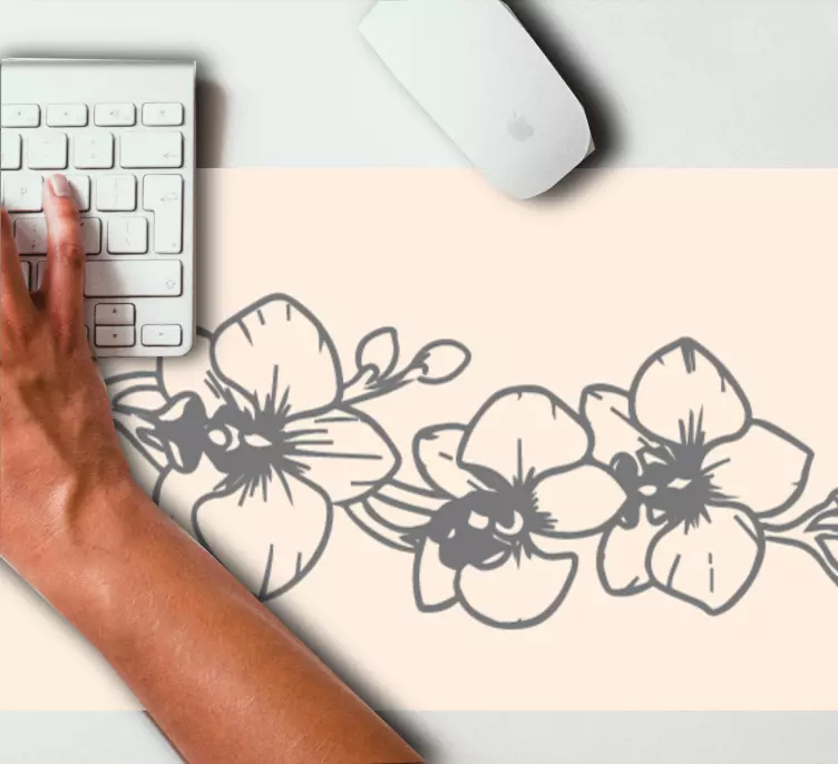 ορχιδέες φύση γραμμή τέχνης περισσότερα ποντίκια - TenStickers