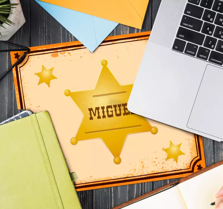 σήμα sheriff με εξατομικευμένο όνομα ποντικιού - TenStickers