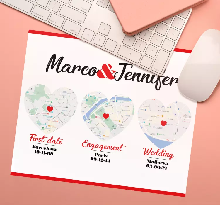 τοποθεσίες ειδικών στιγμών πρωτότυπο mouse pad - TenStickers