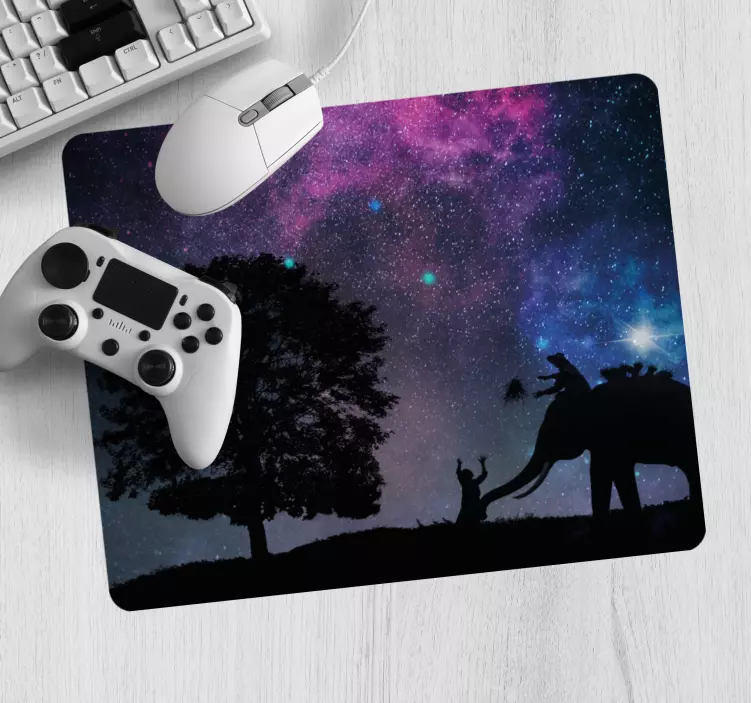 αυθεντικό mouse pad με έναστρο εγγύς ελέφαντα - TenStickers