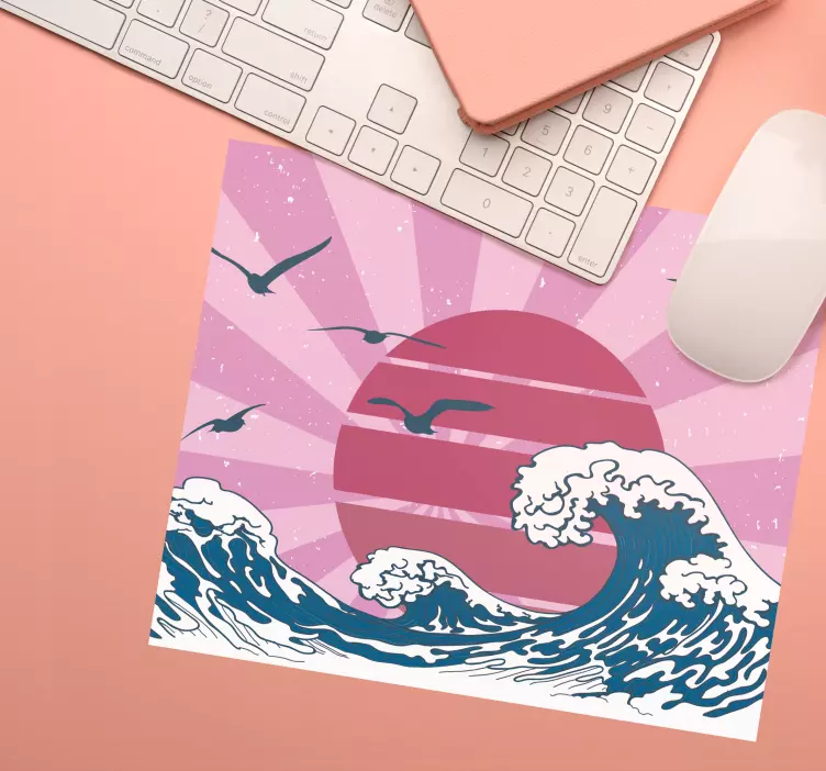 το υπέροχο ροζ ρετρό κύμα πρωτότυπο mouse pad - TenStickers