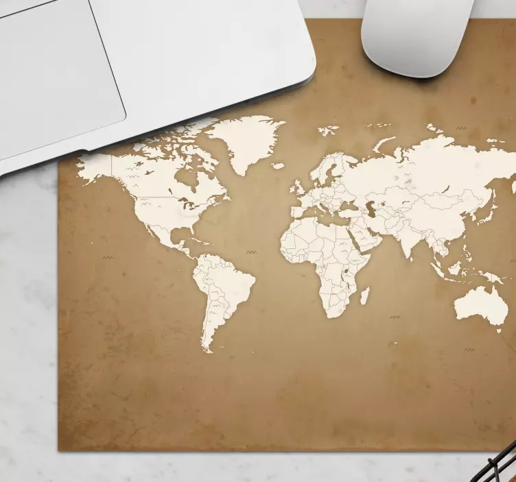 Vintage φόντο παγκόσμιο χάρτη ποντίκι - TenStickers