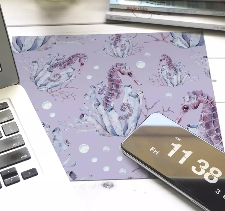 ακουαρέλα ιππόκαμπος ποντίκι ζωής - TenStickers