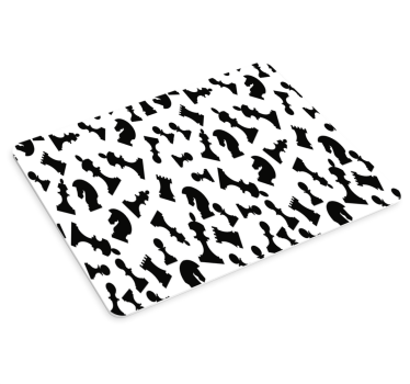 μαύρα πιόνια σε λευκό βινύλιο gaming mousepad - TenStickers