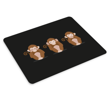 τρεις πίθηκοι emoji πρωτότυπο ποντίκι - TenStickers