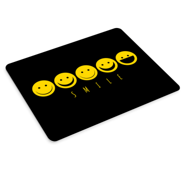 πρωτότυπο ποντίκι emoticon με κίτρινο χαμόγελο - TenStickers
