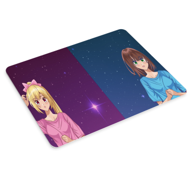 ροζ και μπλε χαρακτήρες anime ποντίκι χαλάκι - TenStickers