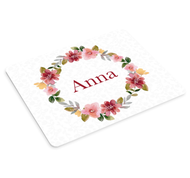 ροζ λουλούδια στέμμα συνήθεια mousemats - TenStickers