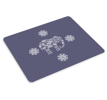 λευκό mandala ελέφαντας αρχικό mousepad - TenStickers