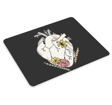 καρδιά με πολύχρωμα λουλούδια πρωτότυπο mousepad - TenStickers