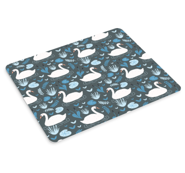 κομψό λευκό κύκνο μοτίβο πρωτότυπο mousepad - TenStickers