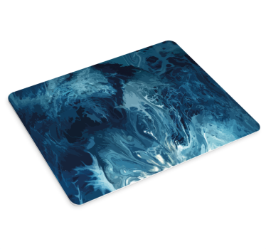 μπλε τόνους ακουαρέλα κύματα πρωτότυπο mousepad - TenStickers