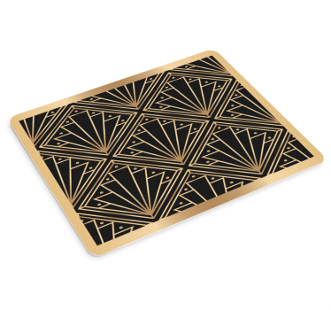 αυθεντικό mousepad με χρυσό και μαύρο ντεκό τετράγωνο σχέδιο - TenStickers