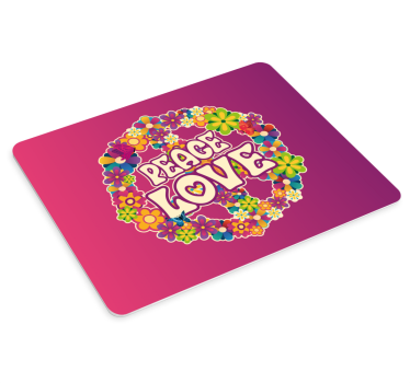 ειρήνη αγάπη, και πεταλούδες πρωτότυπο mousepad - TenStickers