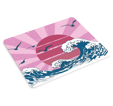το υπέροχο ροζ ρετρό κύμα πρωτότυπο mousepad - TenStickers