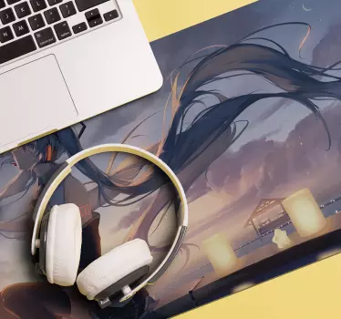 Anime gamer girl mouse mat - TenStickers