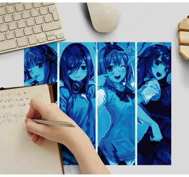 Anime girls blue gaming βινύλιο ποντίκι - TenStickers