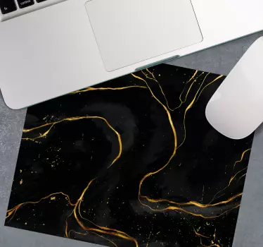 μαύρο και χρυσό μάρμαρο πρωτότυπο mousepad - TenStickers