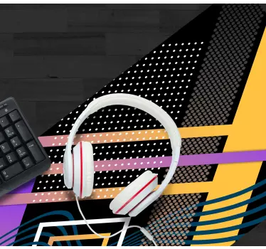 μαύρο φόντο πολύχρωμες ρίγες gaming βινύλιο ποντίκι - TenStickers