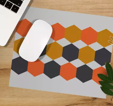πολύχρωμα εξάγωνα μοτίβο πρωτότυπο mousepad - TenStickers