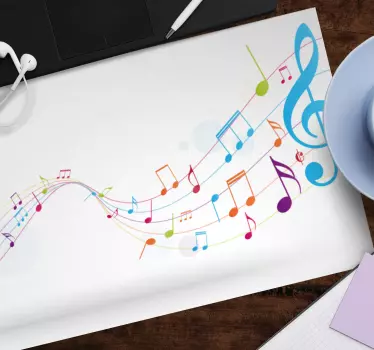 πολύχρωμες μουσικές νότες πρωτότυπο mousepad - TenStickers