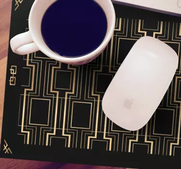 χρυσό και μαύρο μοτίβο ντεκό πρωτότυπο mousepad - TenStickers