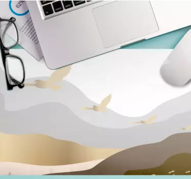 χρυσά πουλιά στην ομίχλη πρωτότυπο mousepad - TenStickers