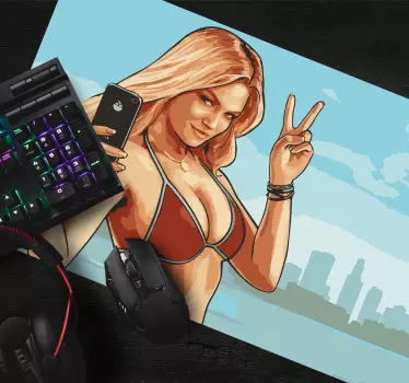 Gta σέξι κορίτσι gaming ποντικιού βινυλίου - TenStickers