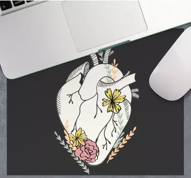 καρδιά με πολύχρωμα λουλούδια πρωτότυπο mousepad - TenStickers