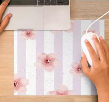 χαλάκι ποντικιού με μοτίβα floral ριγέ μοτίβο - TenStickers