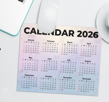 Χαλάκι ποντικιού ημερολόγιο 2026 - TenStickers