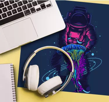 πρωτότυπο mousepad σε μαύρο σχέδιο αστροναύτη - TenStickers