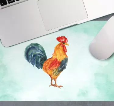 Πρωτότυπο χαλάκι ποντικιού με πολύχρωμο κόκορα - TenStickers