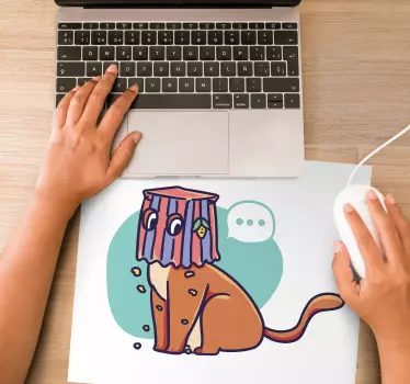 Πρωτότυπο χαλάκι ποντικιού με αστεία γατίσια εικονογράφηση - TenStickers