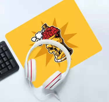 Πρωτότυπο χαλάκι ποντικιού skull brain drink - TenStickers