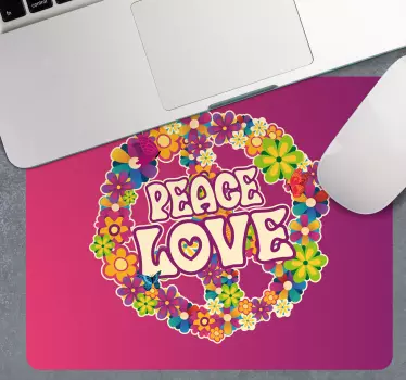 ειρήνη αγάπη, και πεταλούδες πρωτότυπο mousepad - TenStickers