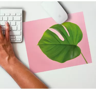 ροζ πράσινο ρεαλιστική monstera περισσότερα μαξιλάρια ποντικιού - TenStickers