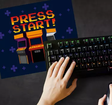 πατήστε start arcade μηχανές gaming mouse mat - TenStickers