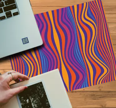 ψυχεδελικές groovy γραμμές πρωτότυπο mousepad - TenStickers