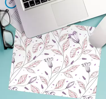 μωβ κομψές τουλίπες μοτίβο πρωτότυπο mousepad - TenStickers