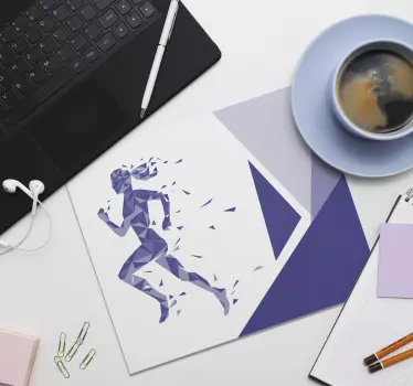 μωβ γεωμετρικό τρέξιμο πρωτότυπο mousepad - TenStickers