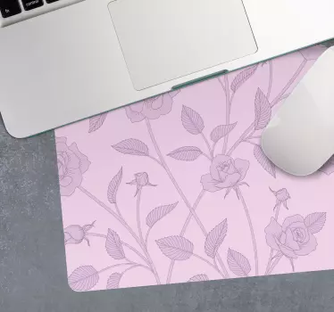 μωβ ελαιογραφία vintage τριαντάφυλλα πρωτότυπο mousepad - TenStickers