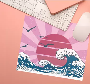 το υπέροχο ροζ ρετρό κύμα πρωτότυπο mousepad - TenStickers