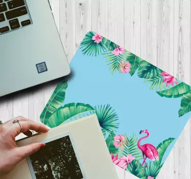 τροπικό φόντο με αυθεντικό mousepad φλαμίνγκο - TenStickers
