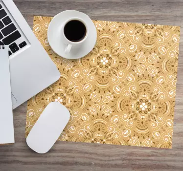 Vintage μπεζ διακοσμητικό μοτίβο πρωτότυπο mousepad - TenStickers