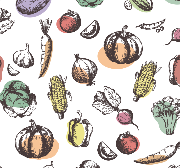 Pολό κουζίνας συστατικά μοτίβο ρετρό στυλ - TenStickers