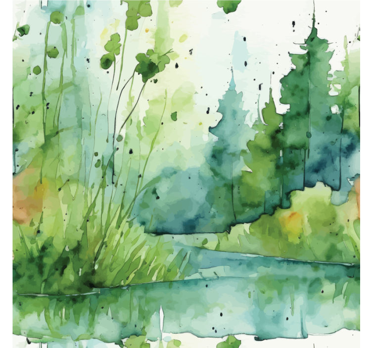 Pολό κατακόρυφης κουρτίνας για την τουαλέτα αφηρημένο έλος - TenStickers